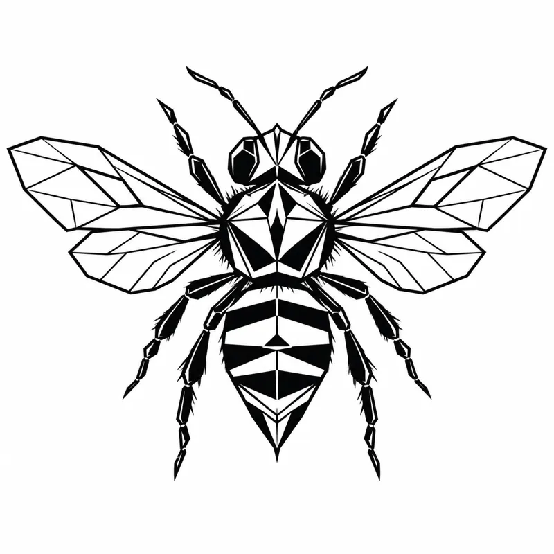 Geometric bee tattoo design