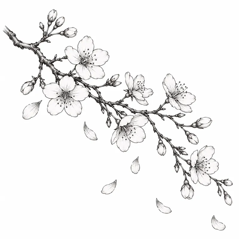 Cherry blossom tattoo design