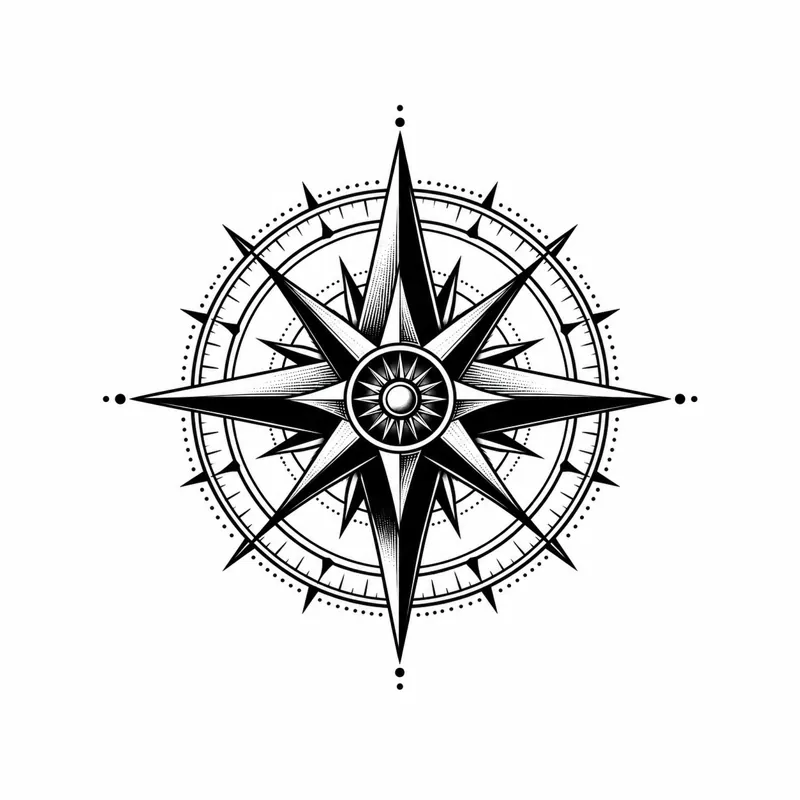 Compass tattoo design