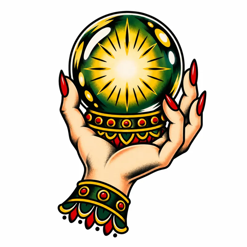 Crystal ball tattoo design