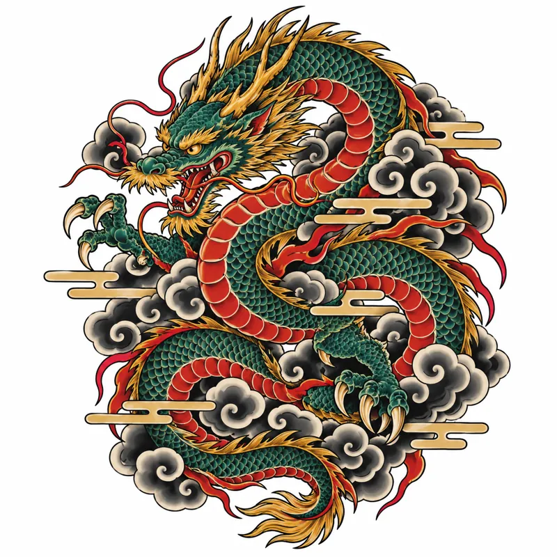 Japanese dragon tattoo design