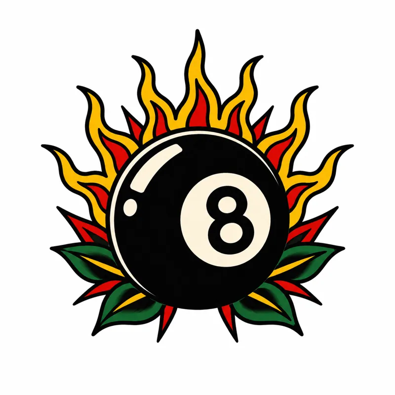 Magic 8-ball tattoo design