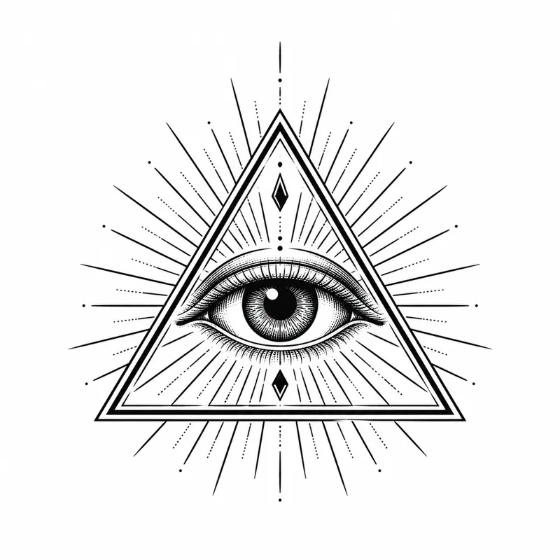 Eye in a triangle tattoo design