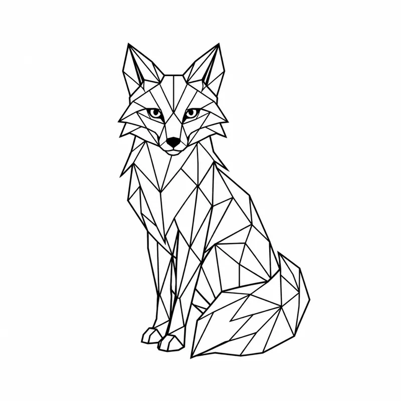 Geometric fox tattoo design