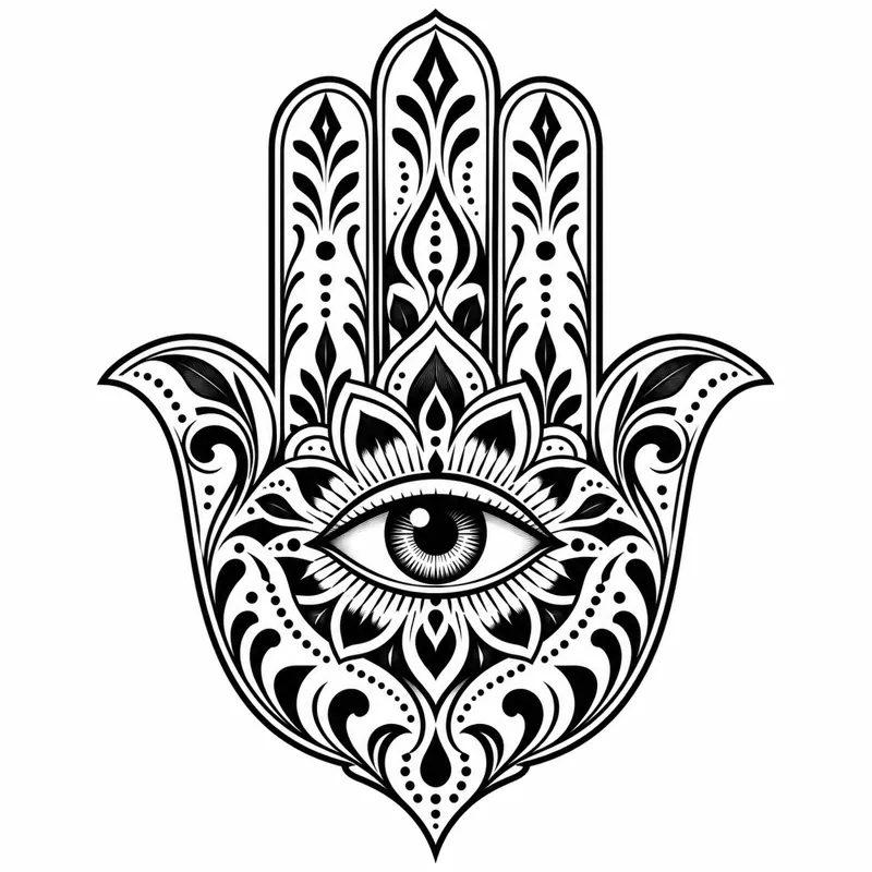 Hamsa hand tattoo design
