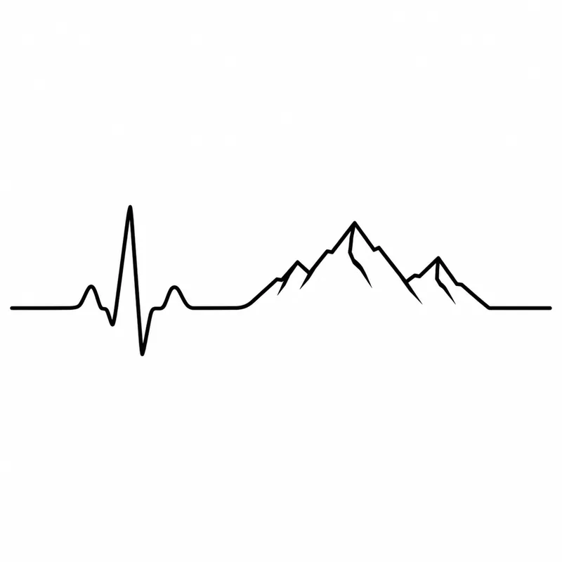 Heartbeat line tattoo design