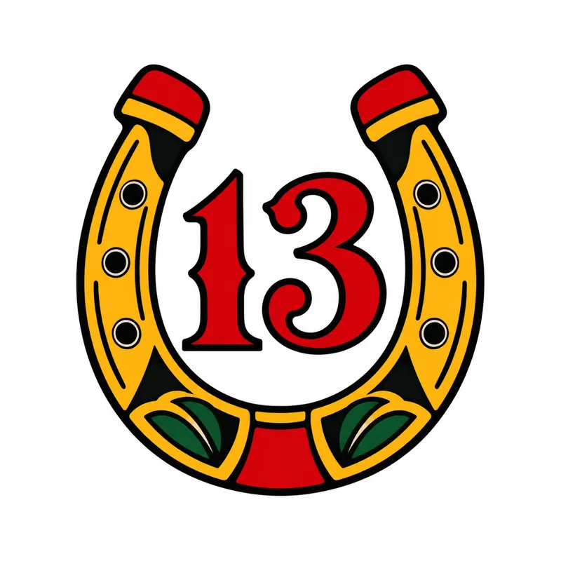 Horseshoe 13 tattoo design