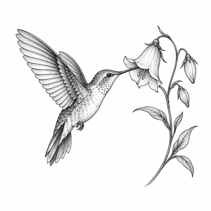 Hummingbird tattoo design