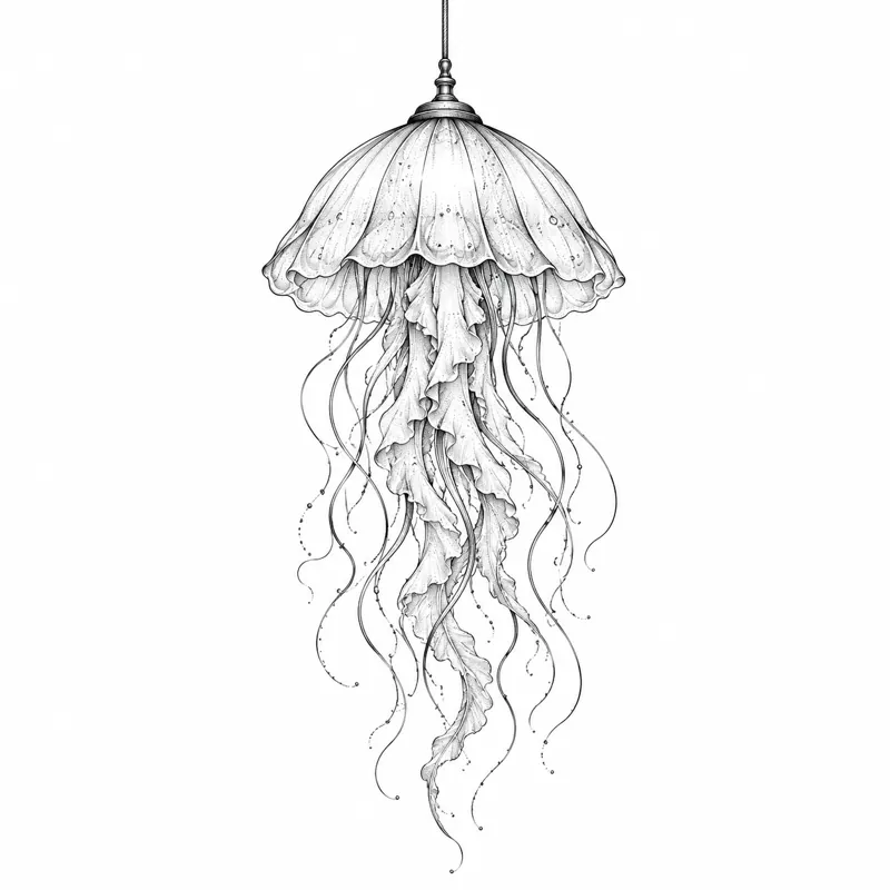 Jellyfish lamp tattoo design