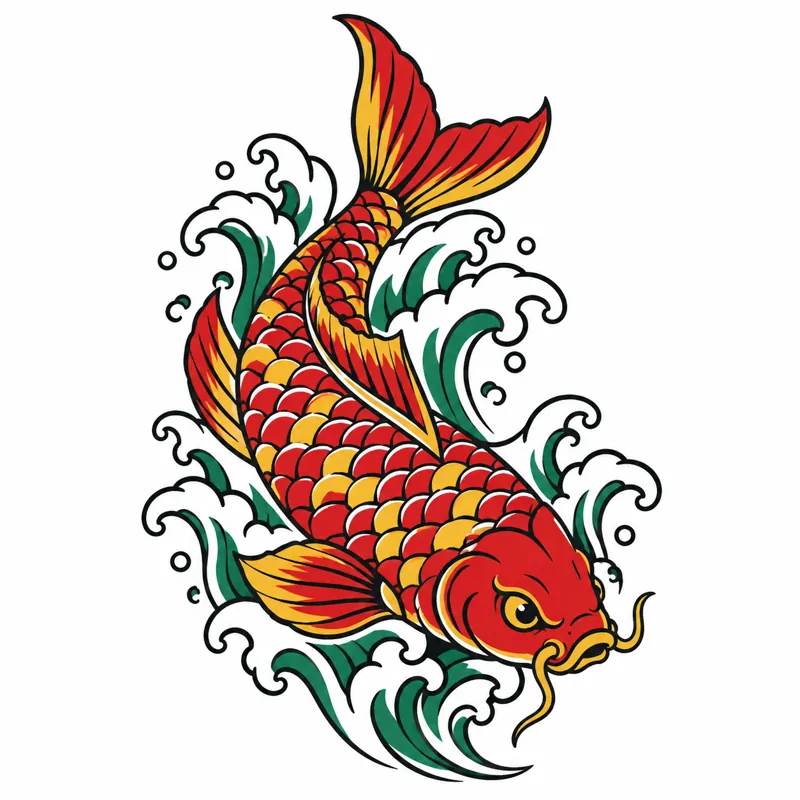 Classic koi tattoo design