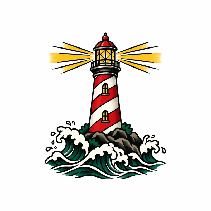 Lighthouse tattoo design