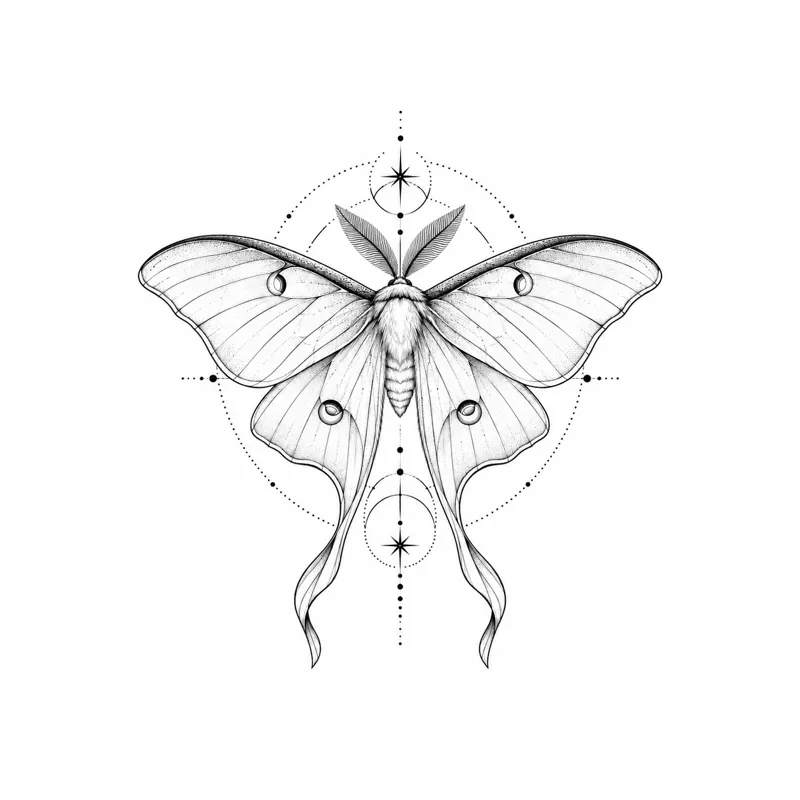 Luna moth tattoo design