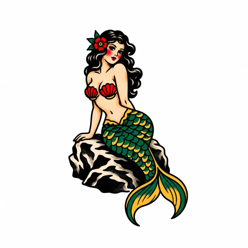 Mermaid tattoo design
