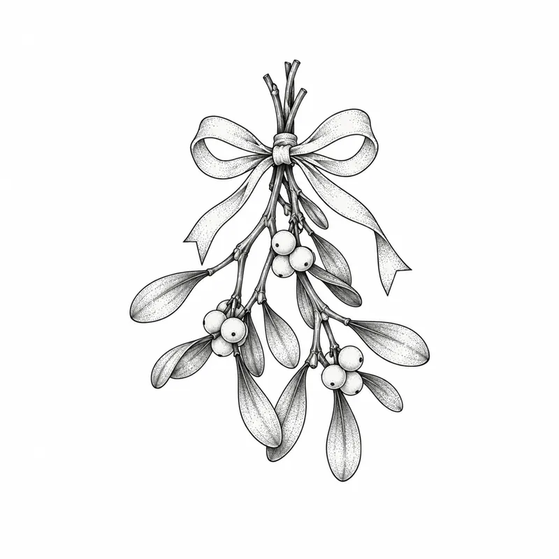 Mistletoe tattoo design