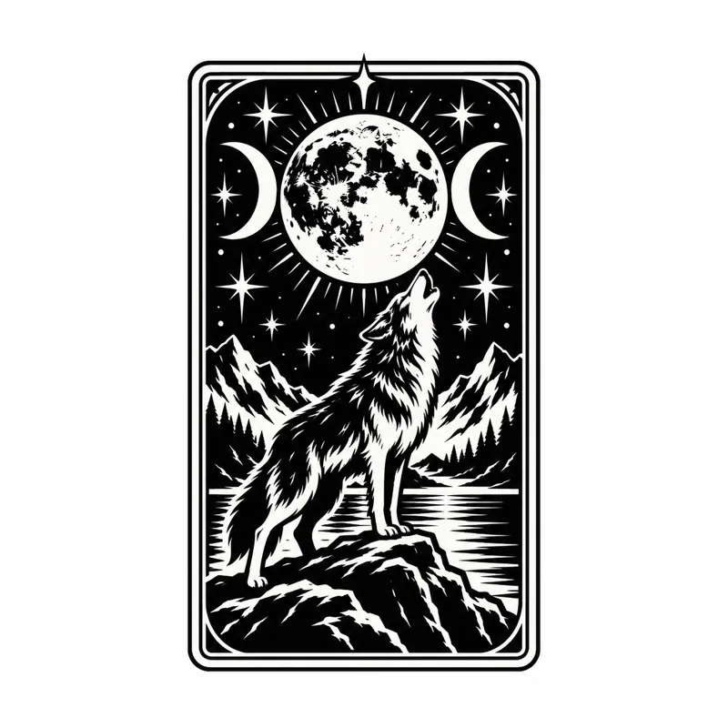 Moon tarot tattoo design