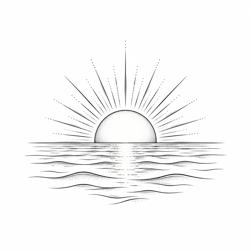 Sunrise tattoo design