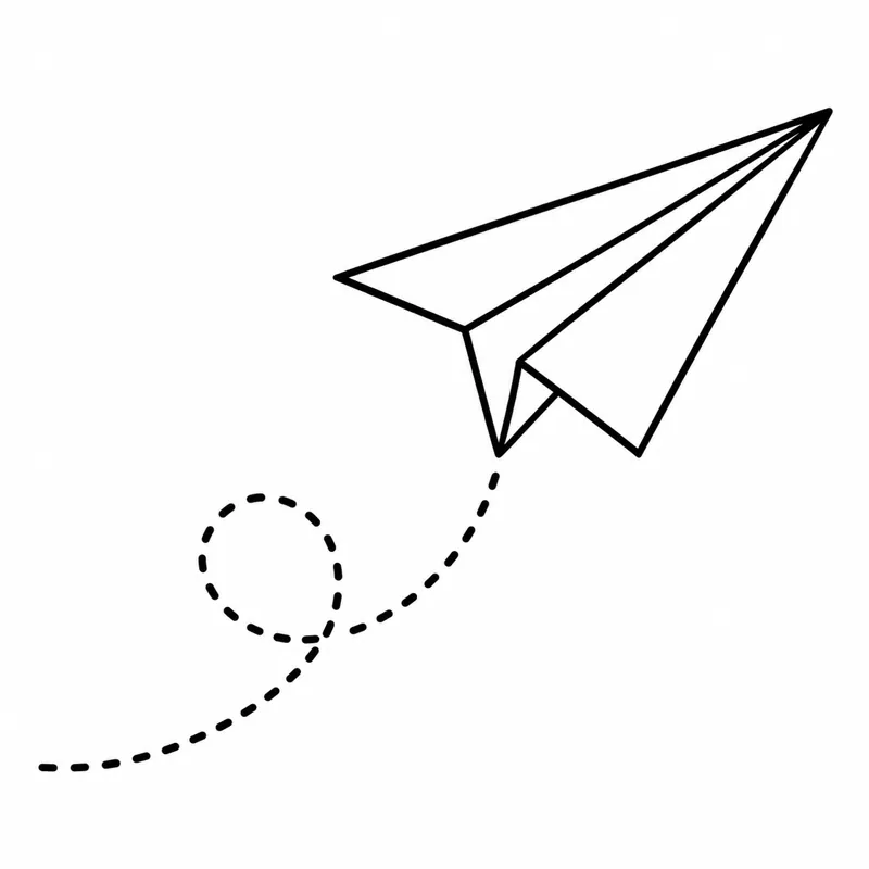 Paper plane tattoo design