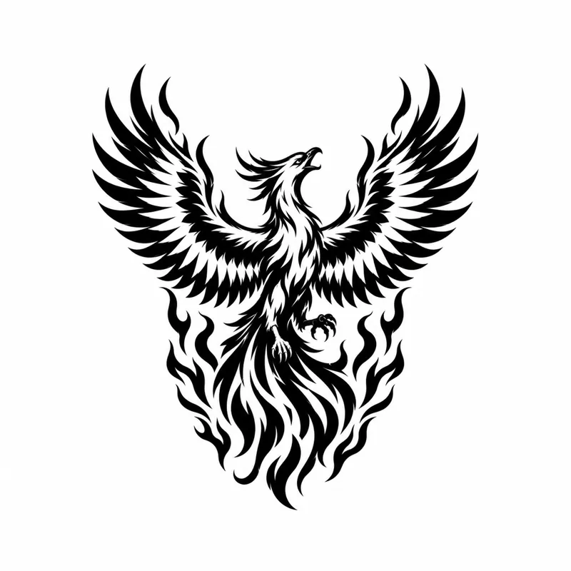 Rising phoenix tattoo design
