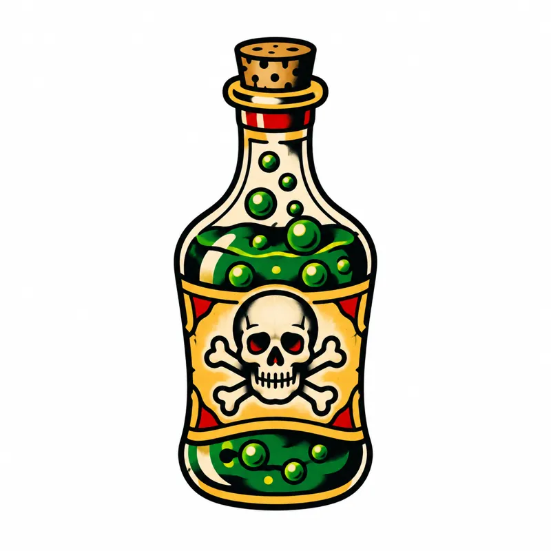 Potion bottle tattoo design