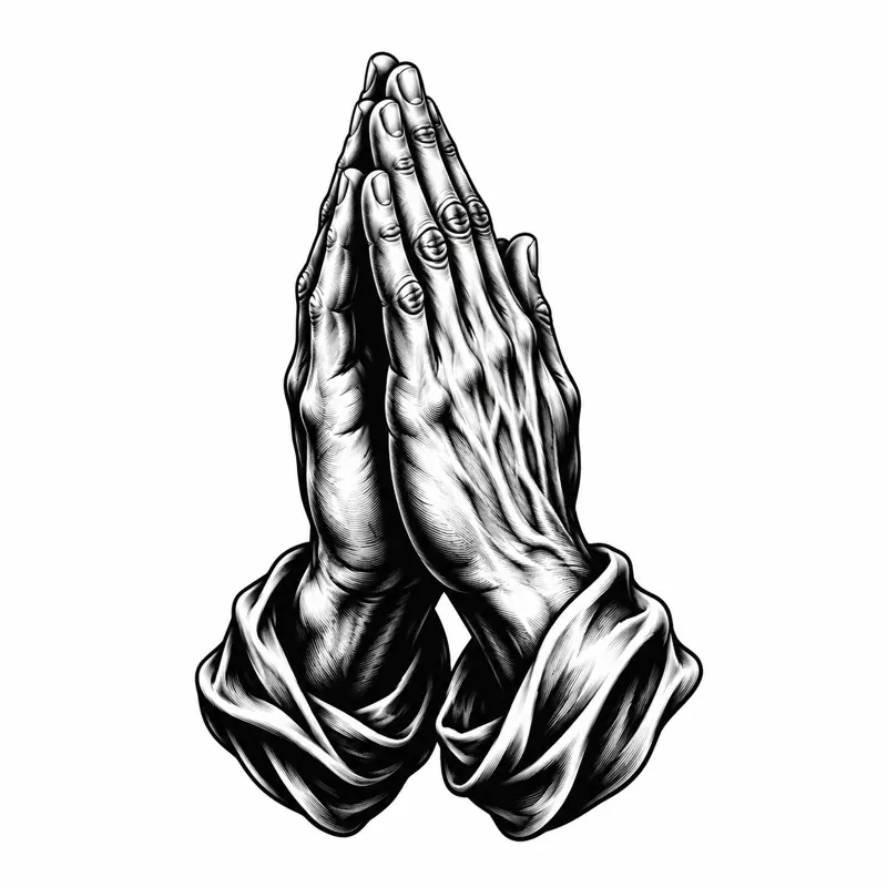 Praying hands tattoo design