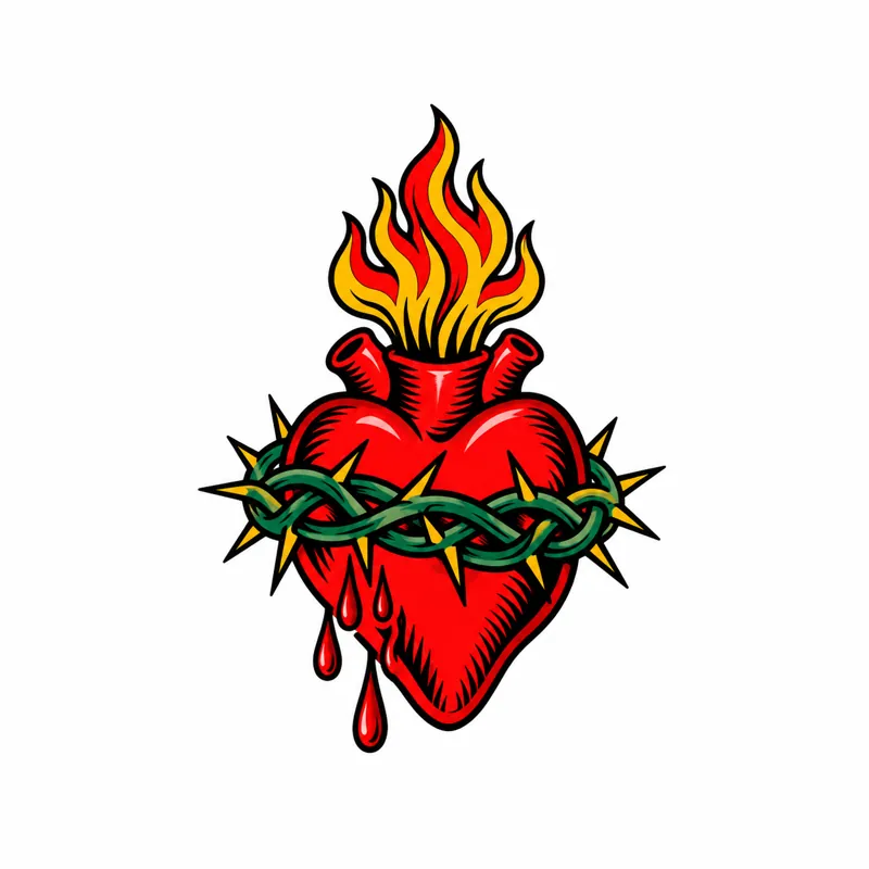 Sacred heart tattoo design