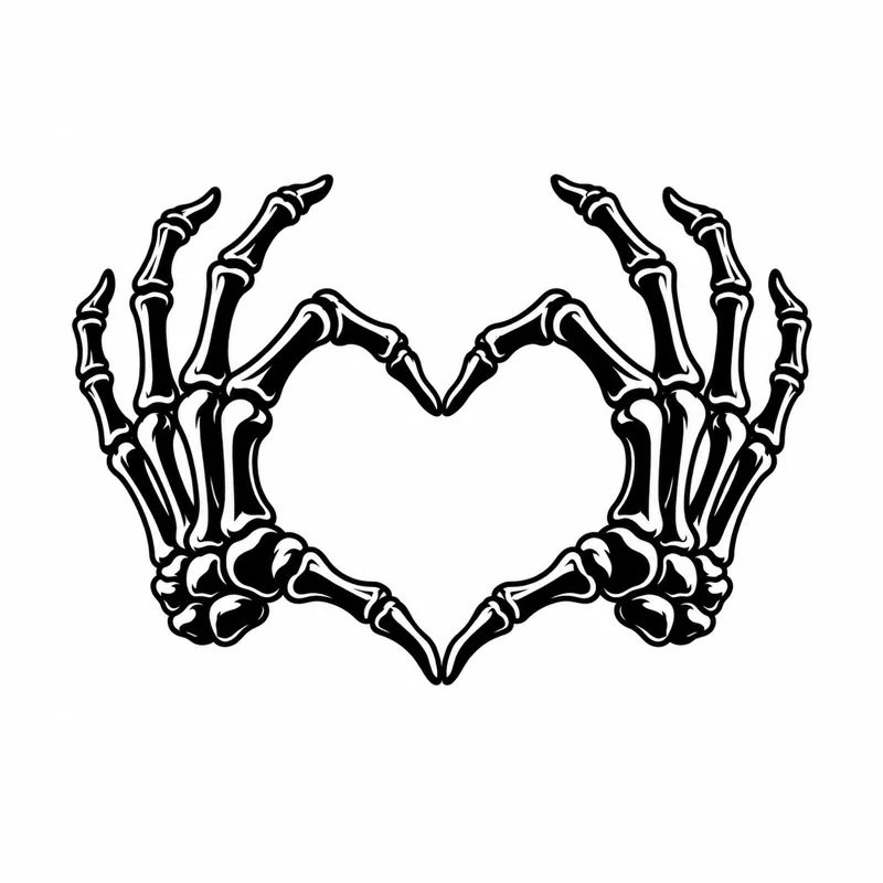 Skeleton heart tattoo design
