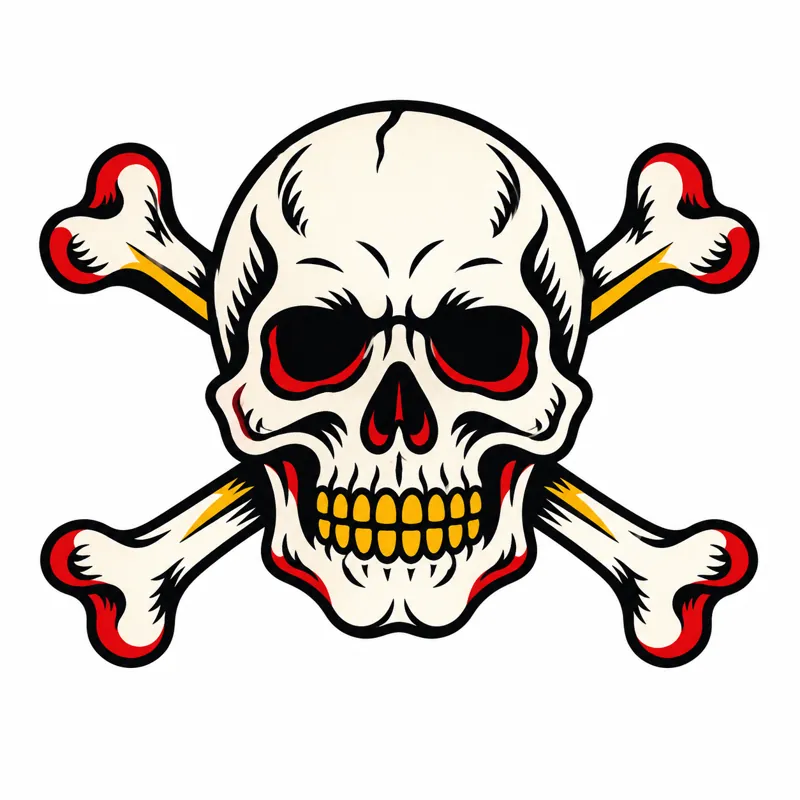 Skull and crossbones tattoo design