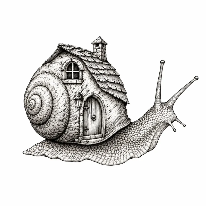 Snail house tattoo design