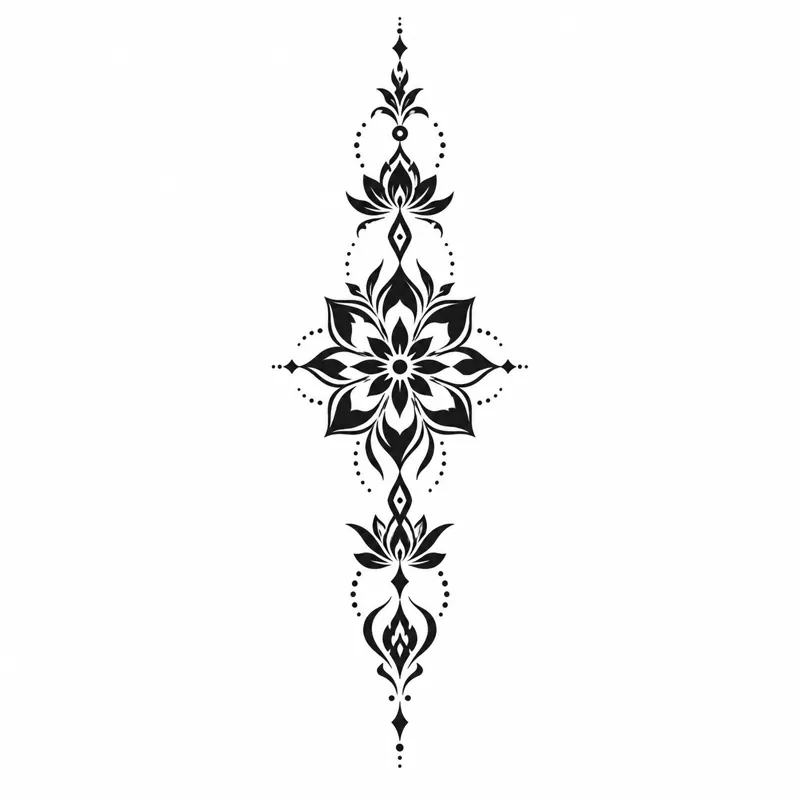 Spine ornament tattoo design
