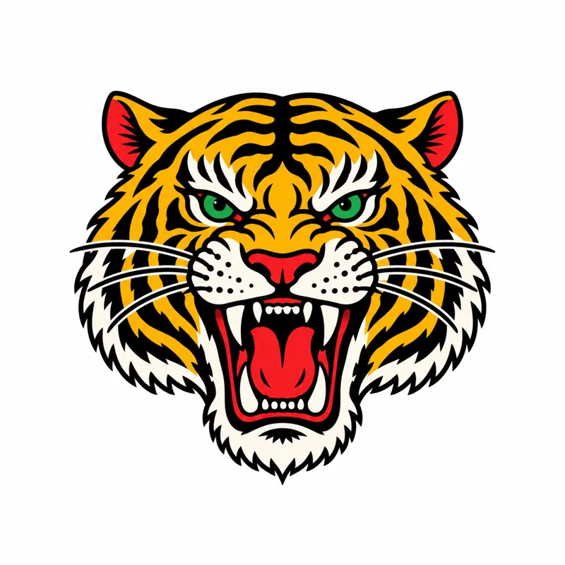 Tiger head tattoo design