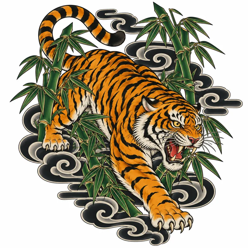 Japanese tiger tattoo design