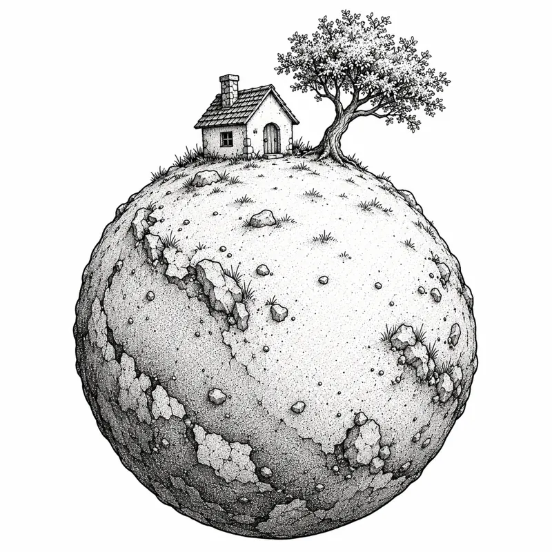 Tiny planet tattoo design