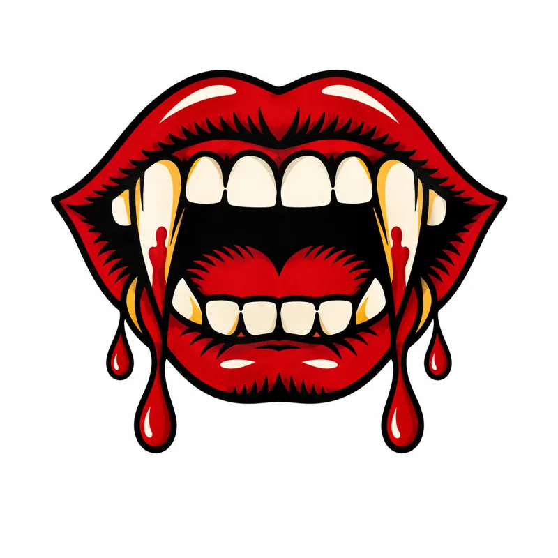Vampire fangs tattoo design