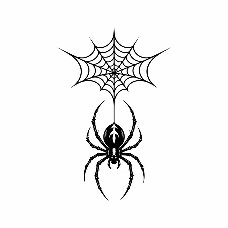 Spider and web tattoo design